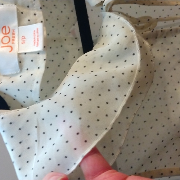 Joe fresh women's sleeveless polkadot black and white sheer top size S - Picture 7 of 17